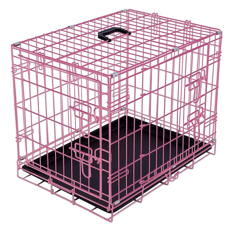 Pink dog best sale cage medium